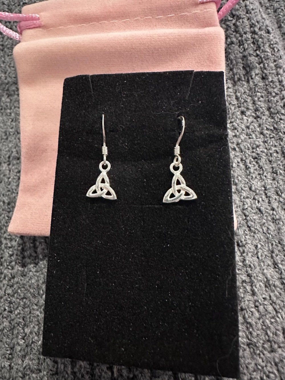 Sterling Silver Celtic Knot Drop Earrings - Silver Tone